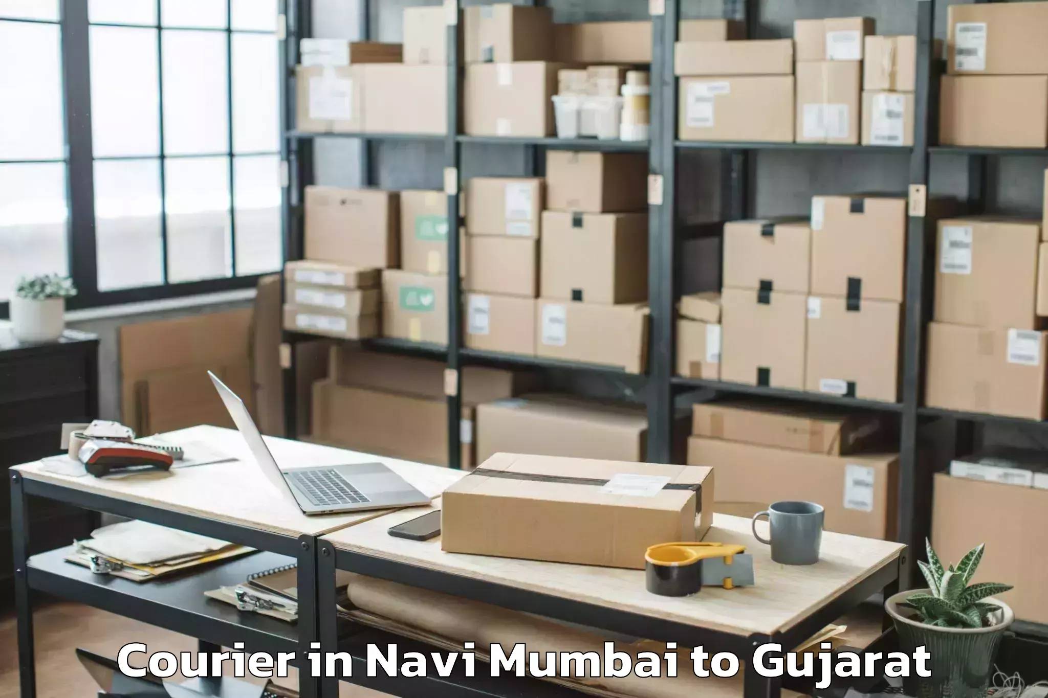 Book Navi Mumbai to Jhagadia Courier Online